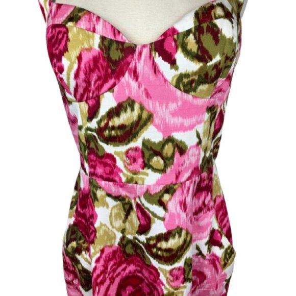 Lafayette 148 Floral Bustier Sheath Dress 4 - Picture 3 of 7